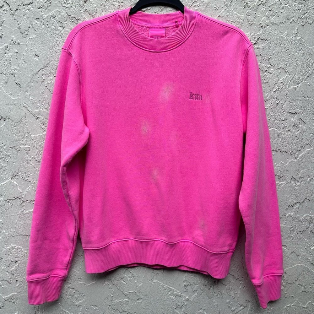KITH Sweatshirt Women XS Hot‎ Pink Pullover Crew Neck Cotton Barbiecore